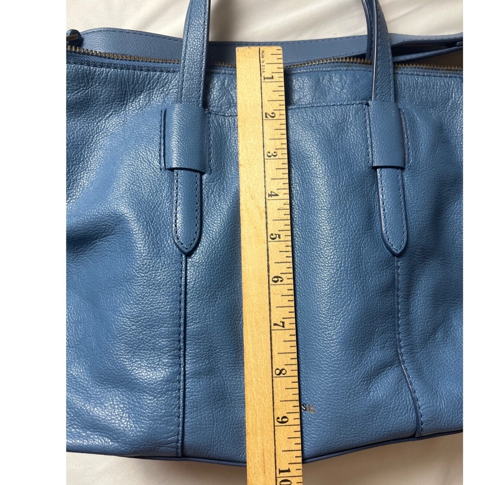 Fossil Blue Skylar Satchel Leather Shoulder Crossbody Bag Purse - Picture 12 of 13
